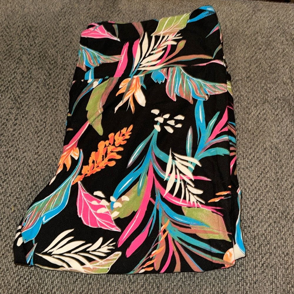 Terra & Sky printed capri leggings (2x)